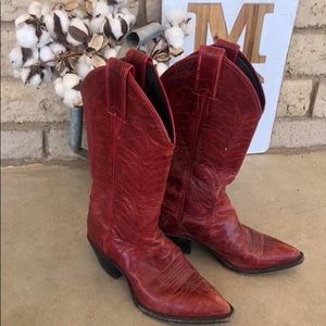 Justin red leather cowboy 🤠 boots